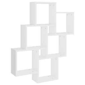 vidaXL &Eacute;tag&egrave;re murale cube Blanc 78x15x93 cm Bois d&rsquo;ing&eacute;nierie