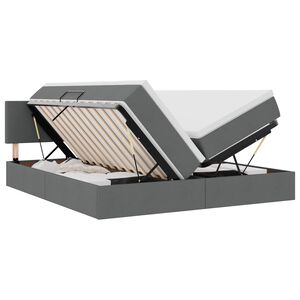 vidaXL Lit de Rangement Gris fonc&eacute; 180 x 200 cm Cuir synth&eacute;tique