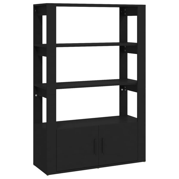 vidaXL Buffet Noir 80x30x119,5 cm Bois d'ing&eacute;nierie
