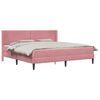 vidaXL Cadre de lit avec matelas Rose 200 x 200 cm Velours