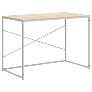 vidaXL Bureau d'ordinateur Blanc ch&ecirc;ne 110x60x70 cm Bois d'ing&eacute;nierie