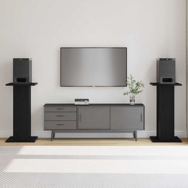 vidaXL Supports de haut-parleur 2 pcs Chêne noir 30 x 30 x 60 cm