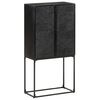 vidaXL Buffet Noir 60x30x120 cm Bois massif d'acacia et de manguier