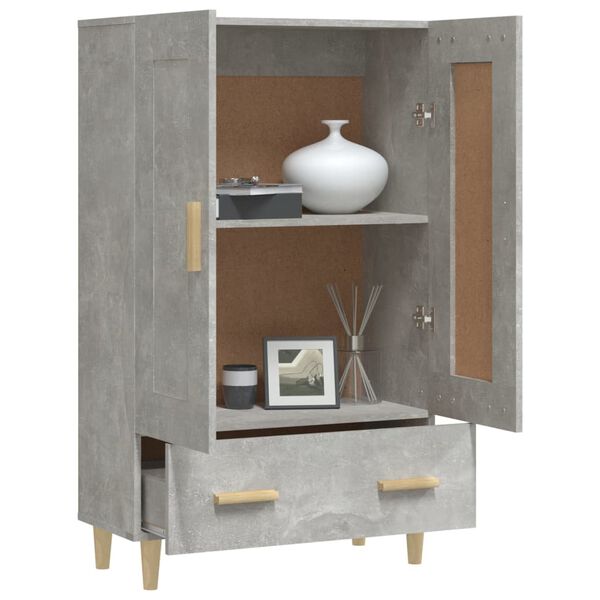 vidaXL Buffet haut Gris béton 70x31x115 cm Bois d'ingénierie