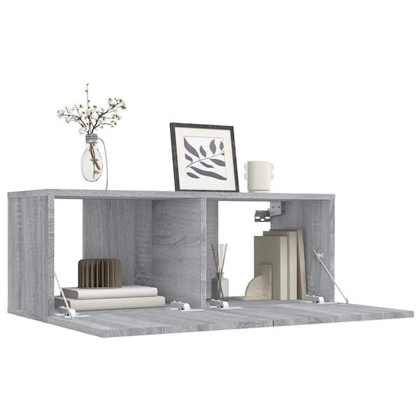 vidaXL Meuble TV sonoma gris 80x30x30 cm bois d'ingénierie