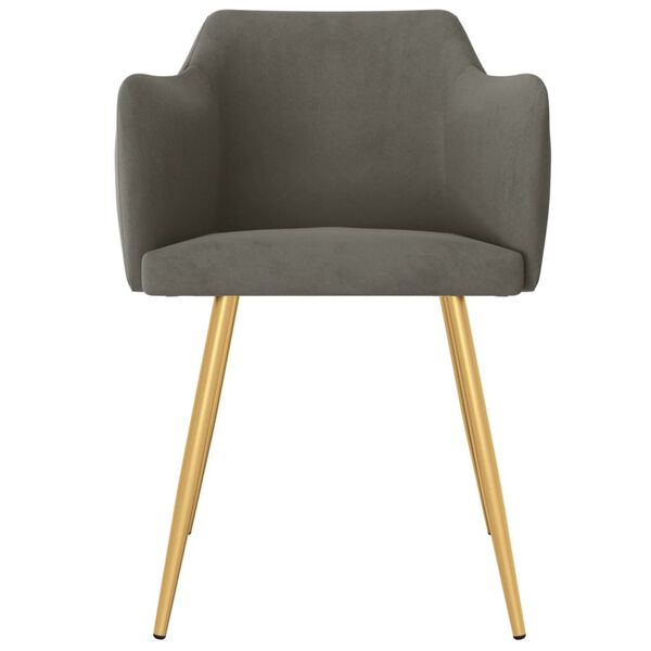 vidaXL Chaises &agrave; manger lot de 2 Gris fonc&eacute; Velours
