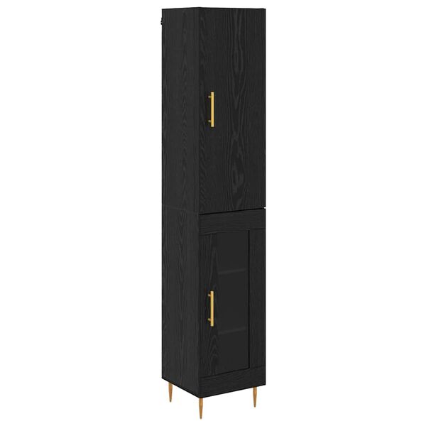 vidaXL Haut Armoire 2 pcs Ch&ecirc;ne noir Bois d'ing&eacute;nierie
