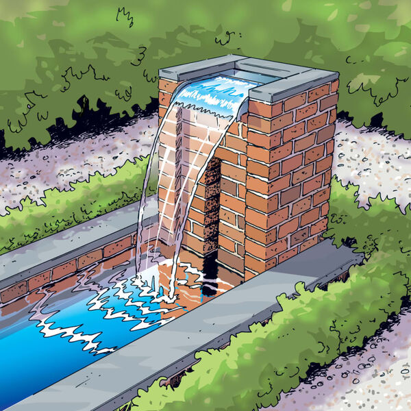 Ubbink Lame cascade Nevada 60 cm avec &eacute;clairage LED Inox