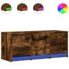 vidaXL Meuble TV avec LED ch&ecirc;ne fum&eacute; 97x34x40 cm bois d'ing&eacute;nierie