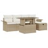 vidaXL Ensemble de canap&eacute; de jardin 6 pc Beige polyrotin