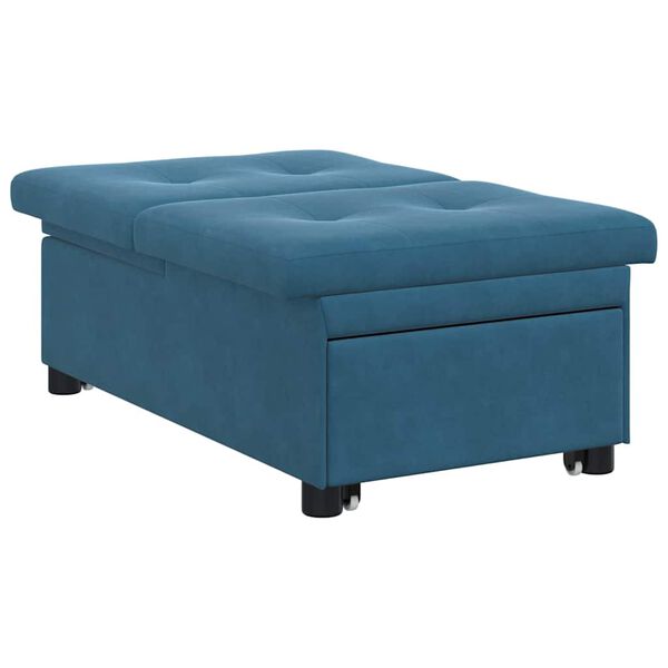vidaXL Canap&eacute;-Lit Bleu 194 x 67 x 82 cm Velours