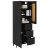 vidaXL Haut Armoire avec tiroir 2 pcs Ch&ecirc;ne noir Bois d'ing&eacute;nierie