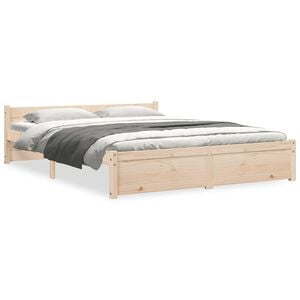 vidaXL Cadre de lit sans matelas bois massif 140x190 cm
