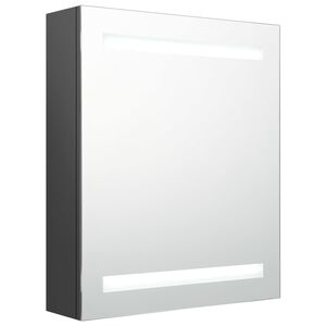 vidaXL Armoire de salle de bain &agrave; miroir LED gris 50x14x60 cm