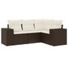 vidaXL Salon de jardin 4 pcs avec coussins marron r&eacute;sine tress&eacute;e