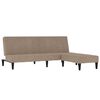 vidaXL Canap&eacute;-lit &agrave; 2 places avec tabouret Taupe Tissu microfibre