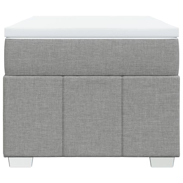 vidaXL Sommier &agrave; lattes de lit avec matelas gris clair 80x200 cm tissu