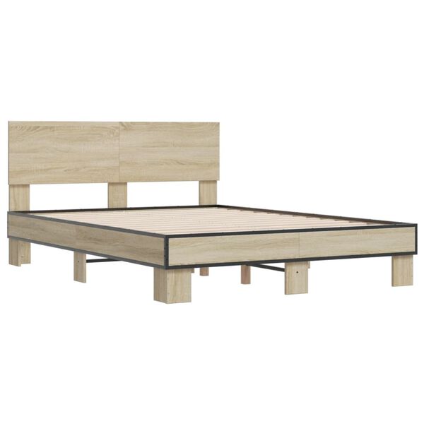 vidaXL Cadre de lit sans matelas ch&ecirc;ne sonoma 140x200 cm