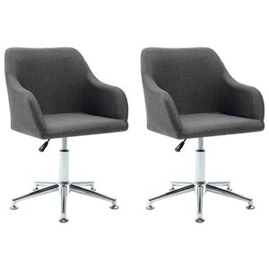 vidaXL Chaises pivotantes &agrave; manger lot de 2 gris fonc&eacute; tissu