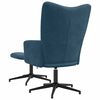 vidaXL Chaise de relaxation avec tabouret Bleu Velours