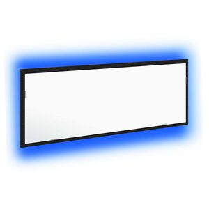 vidaXL Miroir de salle de bain LED Ch&ecirc;ne noir 100 x 8,5 x 37 cm Verre