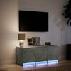 vidaXL Meuble TV avec LED gris b&eacute;ton 97x34x40 cm bois d'ing&eacute;nierie