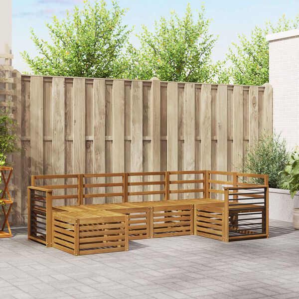 vidaXL Ensembles de canap&eacute;s 6 pcs Naturel Bois d'Acacia Massif