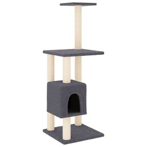 vidaXL Arbre &agrave; chat avec griffoirs en sisal gris fonc&eacute; 104 cm