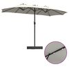 vidaXL Parasol de jardin Sable et anthracite 385 x 209 x 244 cm