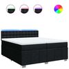 vidaXL Sommier &agrave; lattes de lit avec matelas Noir 200x200 cm Tissu