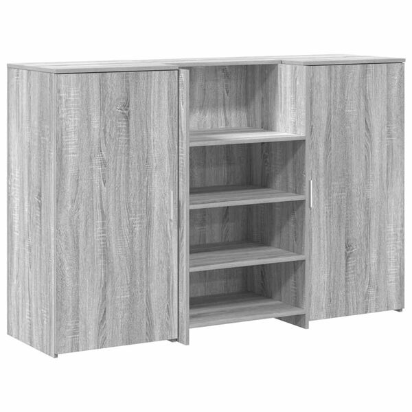 vidaXL Bureau de r&eacute;ception sonoma gris 155x50x103,5 cm bois ing&eacute;nierie