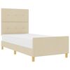 vidaXL Cadre de lit avec t&ecirc;te de lit Cr&egrave;me 100 x 200 cm tissu