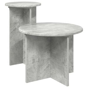 vidaXL Ensemble de tables d'appoint 2 pi&egrave;ces Gris b&eacute;ton &Oslash; 45 x 35 cm