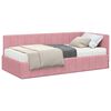 vidaXL Cadre de lit d'angle avec matelas 2 pcs Gris Velours