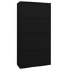vidaXL Armoire de bureau Noir 90x40x180 cm Acier et verre trempé