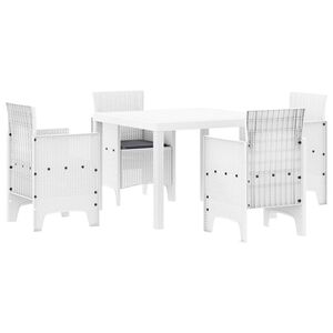 vidaXL Ensemble de salle &agrave; manger pour jardin 5 pcs Blanc
