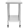 vidaXL Table de travail de cuisine avec roues 100x45x85 cm Inox