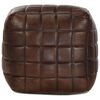 vidaXL Pouf 40 x 40 x 40 cm Marron foncé Cuir véritable de chèvre