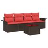 vidaXL Ensemble de Canap&eacute;s 5 pc Marron polyrotin