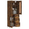vidaXL Buffet haut Ch&ecirc;ne fum&eacute; 69,5x34x180 cm Bois d'ing&eacute;nierie