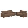 vidaXL Ensemble de canap&eacute; 2 pcs avec coussins en tissu marron