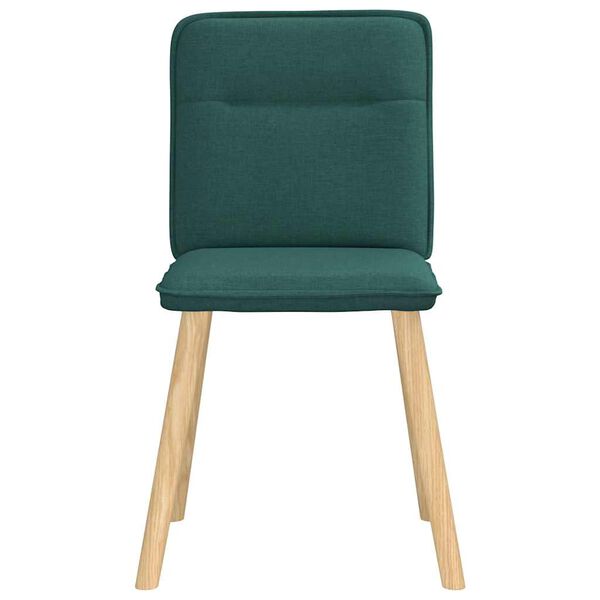 vidaXL Chaises &agrave; manger lot de 4 vert fonc&eacute; tissu