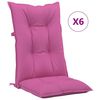 vidaXL Coussins de chaise de jardin &agrave; dossier haut lot de 6 rose tissu