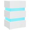 vidaXL Table de chevet &agrave; LED blanc brillant 45x35x67 cm
