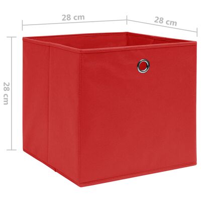 vidaXL Boîtes de rangement 10 pcs Tissu intissé 28x28x28 cm Rouge