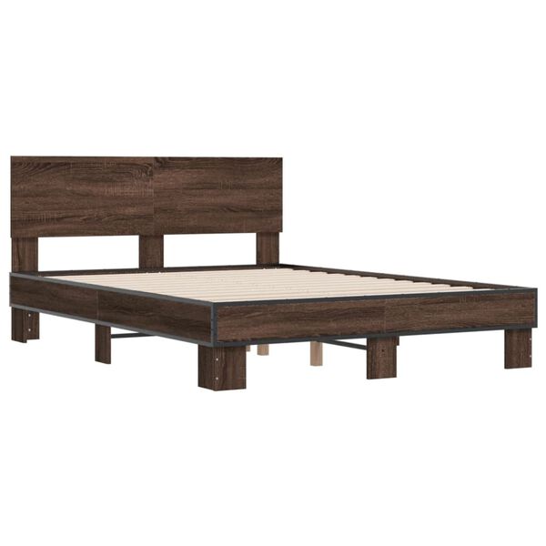 vidaXL Cadre de lit sans matelas ch&ecirc;ne marron 140x200 cm