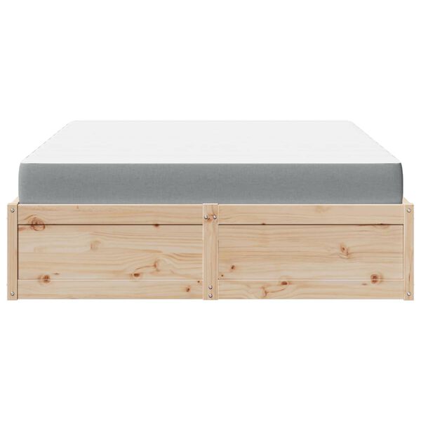 vidaXL Lit avec matelas 160x200 cm bois de pin massif