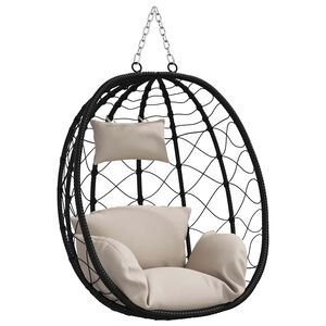 vidaXL Chaise suspendue polyrotin 91,5 x 54,5 x 107 cm Taupe