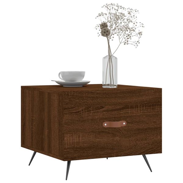 vidaXL Table basse Chêne marron 50x50x40 cm Bois d'ingénierie