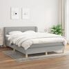 vidaXL Sommier &agrave; lattes de lit avec matelas Gris clair 140x200cm Tissu